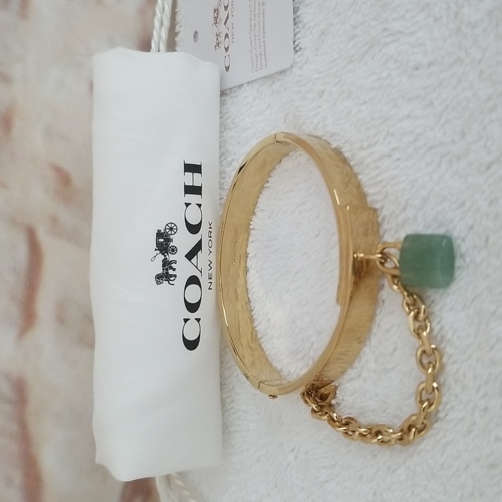 New Coach Padlock Chain Hinged Bangle